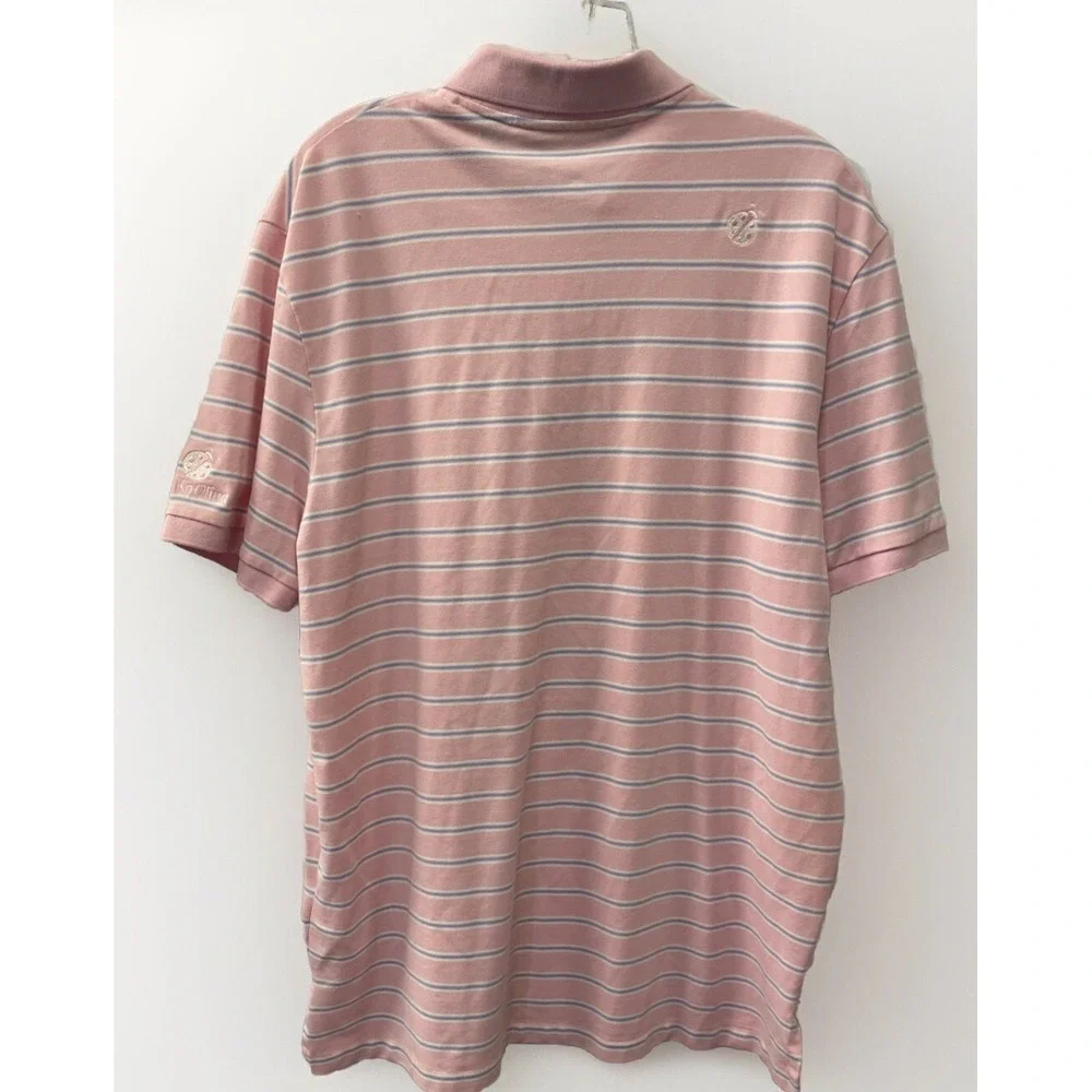 Polo Golf Ralph Lauren Pro Fit‎ Men's Medium Pink Striped Polo Shirt Ko Olina HI